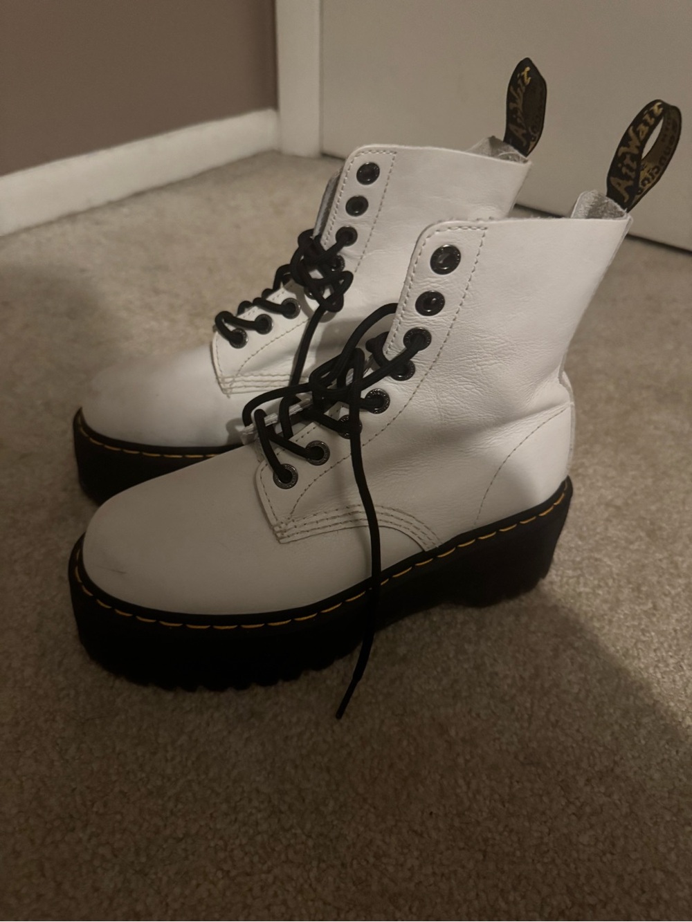 Dr. Martens White Platform Boots